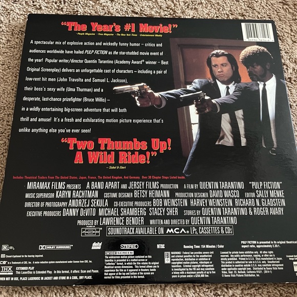 Pulp Fiction (LaserDisc) Like NEW condition - Picture 2 of 2